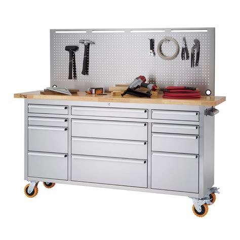 rolling workbench tool box with steel pegboard|oem 72 inch workbench.